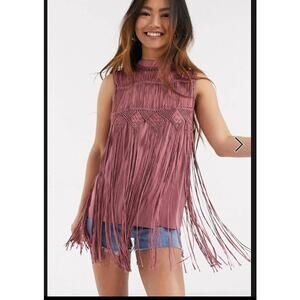 ASOS Design Sleeveless Fringe Top